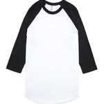 American Apparel Unisex Poly-Cotton 3/4-Sleeve Raglan T-Shirt